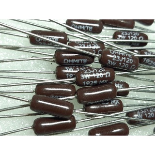 OHMITE 120 OHM 3W 5% Wire Wound Resistor R รีซิสเตอร์ ตัวต้านทาน