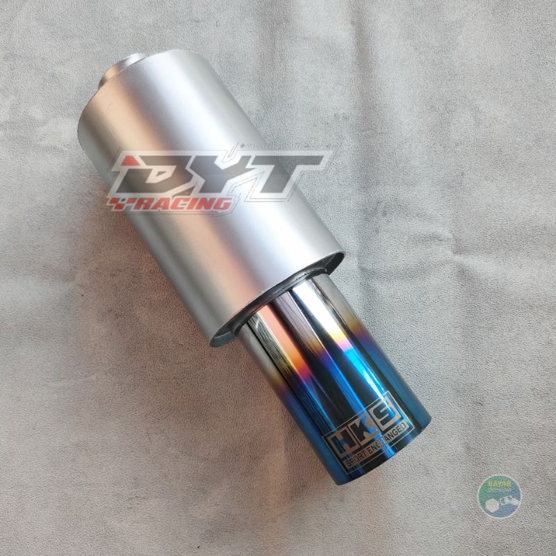 Hks ปลายท่อไอเสียรถยนต์ สเตนเลส สังกะสี เสียงเบสแห้ง สีฟ้า สําหรับรถยนต์ทุกประเภท