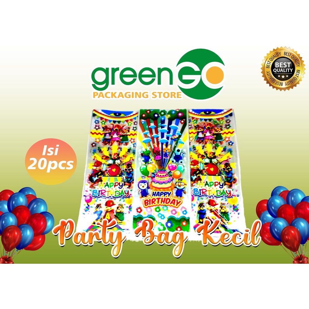 แพคเกจวันที่วันเกิด 20 ชิ้น UK 15X36 ซม.วันเกิด PARTY BAG พลาสติกวันเกิด SNACK