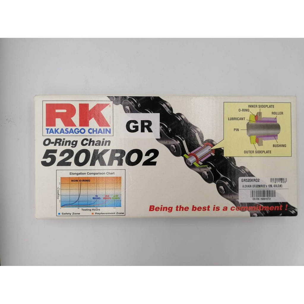 โซ่​ Rk​ takasago chain​ o-ring​ chain​ 520 kro​ สีทอง