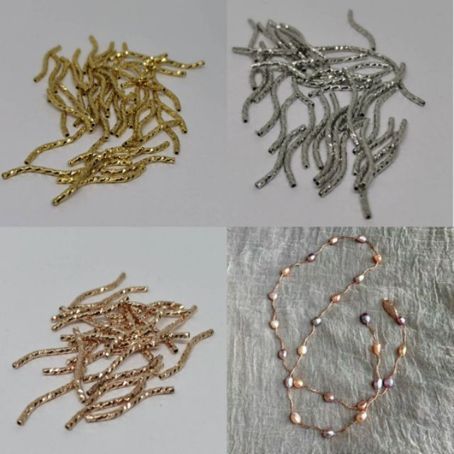 เม็ดบีทเป็นแท่งทรงเกียว  ขนาด 25มิล มี3สี สีเงิน สีทอง สีพิ้งค์โกลด์ 20บาท/1ชิ้น  สามารถออกแบบDIYได้