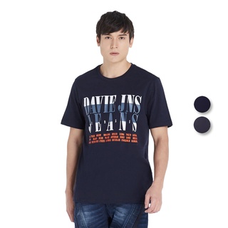 เสื้อยืดสีขาวDAVIE JONES เสื้อยืดพิมพ์ลาย สีเทา สีกรม ทรง Regular Fit Graphic Print T-Shirt in grey navy TB0221GY TB0221