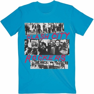 เสื้อยืดคอกลมเสื้อยืด พิมพ์ลาย The Clash Clash City Rockers สีฟ้า สไตล์พังก์โจ สรุมเมอร์S-5XL