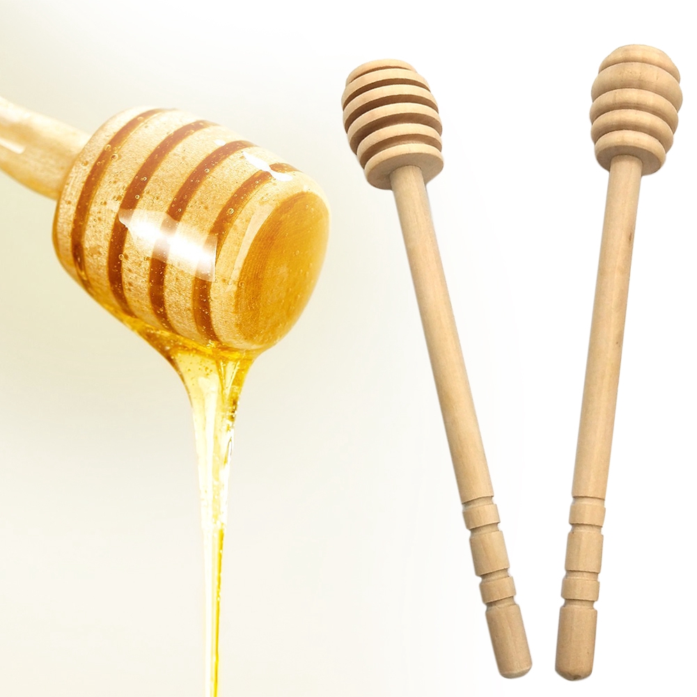 Honey Dipper Wooden Mixing Practical Spoon Stick Kitchen Tools Spiral