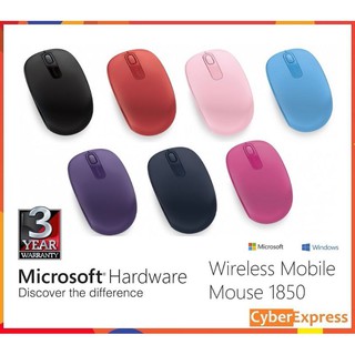 Microsoft Wireless Mobile Mouse 1850 ไมโครซอฟท์ เม้าส์ไร้สาย จับถนัดมือ- รับประกัน 3 ปี