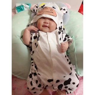 Babyonline(Y310)2H3-4 (ส่งด่วน1วัน)ชุดบอดี้สูทสำหรับเด็กมีฮู้ดรูปสัตว์มีกระดุมหน้า ผ้าฝ้าย นิ่ม ใส่สบาย แนะนำอายุ 0-1 ปี