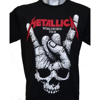 TSHIRTฝ้ายเสื้อวง Metallica T-Shirt Rock เสื้อยืดวงร็อค เสื้อวงเมทัลลิกาs-5xl