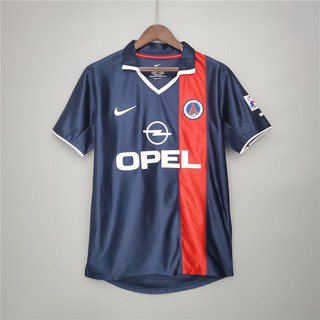 เสื้อกีฬาแขนสั้น ลายทีมชาติฟุตบอลปารีส PSG 01-02 ชุดเหย้า สไตล์เรโทร