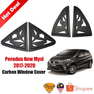 Perodua ใหม่ ฝาครอบหน้าต่างรถยนต์ คาร์บอน ทรงสามเหลี่ยม 3D