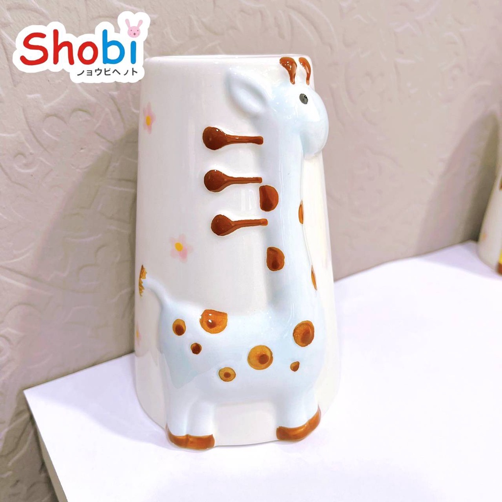 Shobi-BE-W19  ที่วางขวดน้ำเซรามิกยีราฟ  สินค้าพร้อมส่ง 