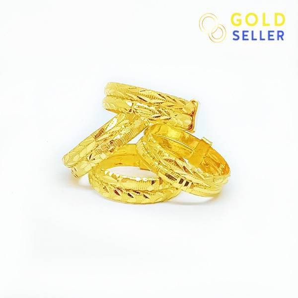 Goldseller แหวนทองแท้ ลายแหวนคู่ แกะลาย ครึ่งสลึง คละลาย ทองคำแท้ 96.5 %