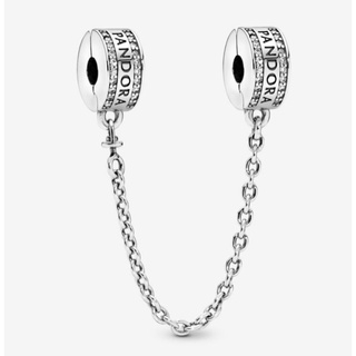 (พร้อมส่ง)*New*Pandora Logo Safety Chain Clip Charm