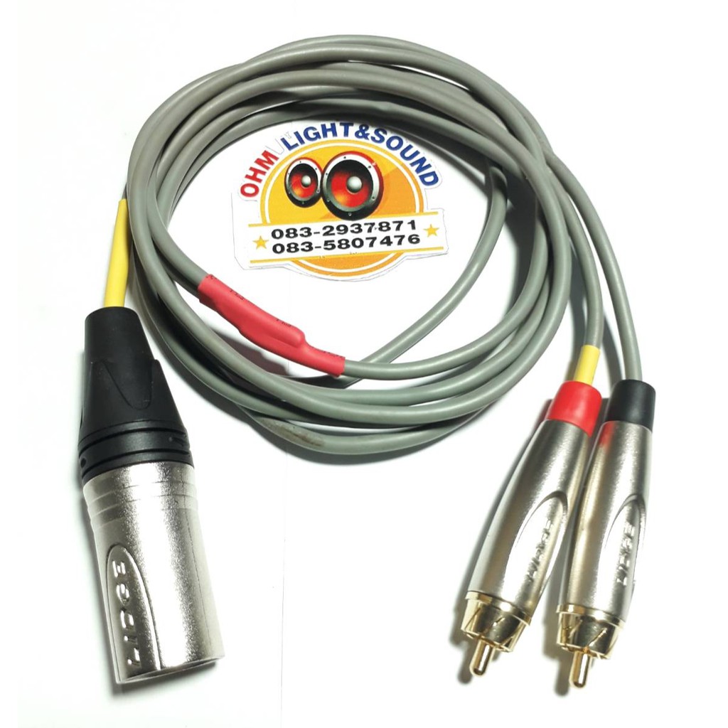 สายY สายสัญญาณ 3 mm XLRตัวผู้ to RCA ยี่ห้อLIDGE หุ่มท่อหดทุกจุด เครื่องเสียง กีต้าร์ สายไมค์ สายเสียง ต่อคอม สาย AV