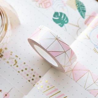 เทปตกแต่ง ฟอยล์ทอง ⭐ Pink Foil Masking Tape MT DIY Washi เทปวาชิ เทปกาว mimisplan