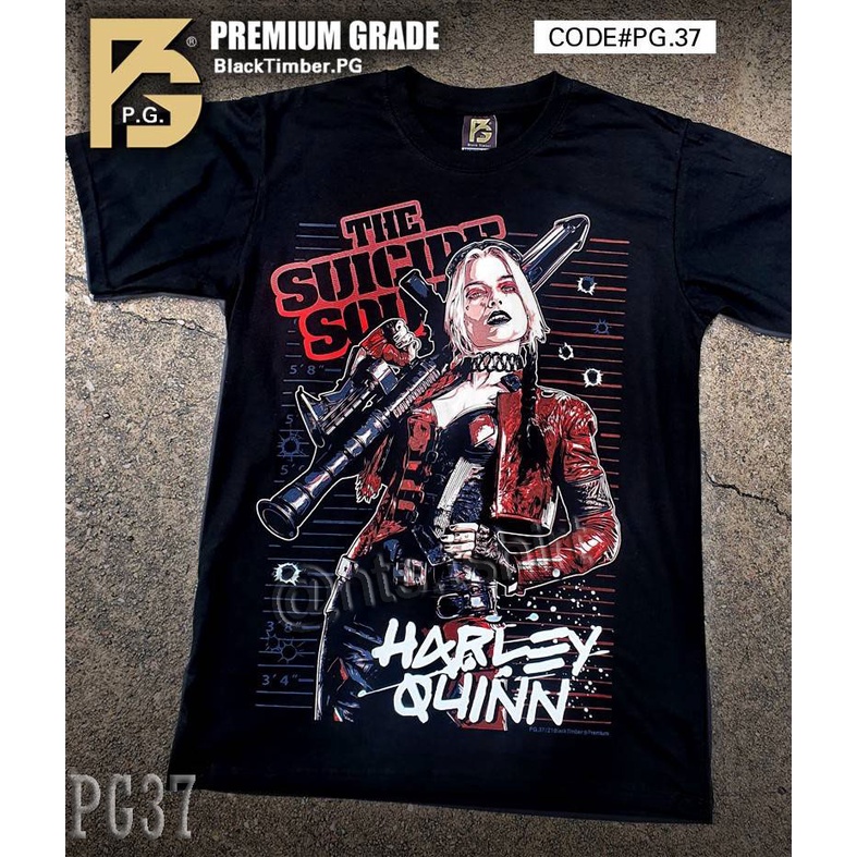 PG 37 Harley Quinn Suicide Squad Movie เสื้อยืด ลายหนังภาพยนต์ สีดำ สกรีนแน่น ผ้านุ่ม cotton100% S M