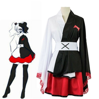 DanganRonpa Super Dangan-Ronpa Monokuma Black&amp;White Bear Cosplay Costume Kimono #Anime