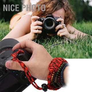 Camera Wrist Strap  สายคล้องข้อมือสายคล้องกล้องสามารถปรับได้ Paracord สีแดงดํา