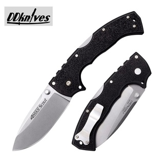 มีดพับ Cold Steel 4-Max Scout Folding Knife AUS-10A Stonewashed Blade, Black Griv-Ex Handles (62RQ)