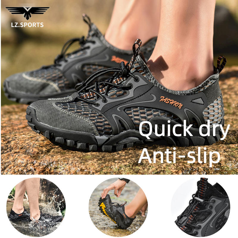 Hiking Shoes Outdoor Sneakers Shoes Fishing Shoes Mesh Shoes Unisex Quick-Drying Non-slip Breathable