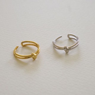 A.piece แหวนเงินแท้ [all silver 925] ribbon ring freesize (129)