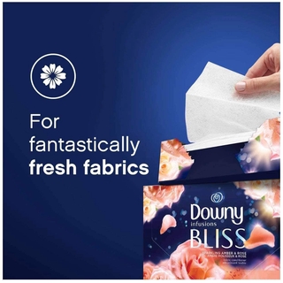 (Pre Order) Downy Amber Blossom Sheets 105 Sheets (Flexible Dryer Sheet) น้ำยาปรับผ้านุ่มแบบแผ่น