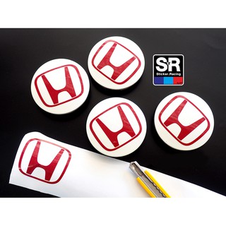 สติกเกอร์ H ฝาปิดดุมฮอนด้า HONDA sticker Honda DC5 ขนาดเป๊ะ สีแดงเลือดนก สีสด ทนแดด ไม่ซีด เกรด ORACAL651 4แถม1