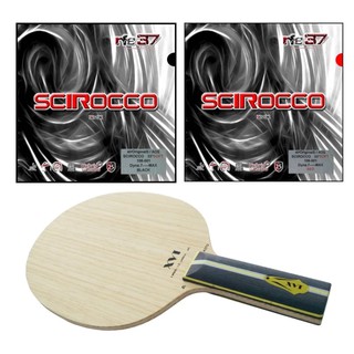 Pingpongsport ไม้ปิงปองประกอบ XVT ZLC KOTO ด้ามตรง + ยางปิงปอง AIR SCIROCCO SOFT + ยางปิงปอง AIR SCIROCCO POWER