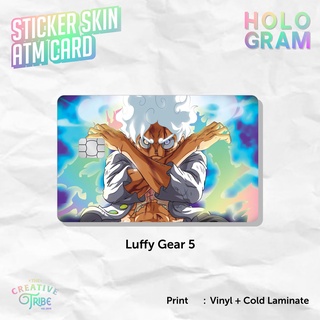 Luffy Gear 5 HOLOGRAM - สติกเกอร์การ์ดผิว HOLOGRAM - Vinyl ATM Debit Credit Emoney Flazz Sticker One Piece