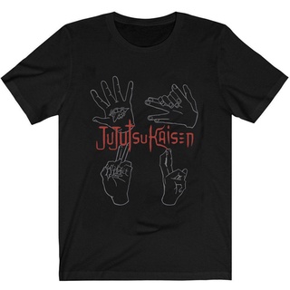 เสื้อยืด พิมพ์ลายอนิเมะ Jujutsu Kaisen Hand Sign Gojo Satoru แฟชั่นสําหรับผู้หญิง