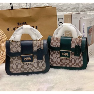 กระเป๋าหิ้ว//สะพายข้าง COACH ALIE TOP HANDLE IN SIGNATURE JACQUARD