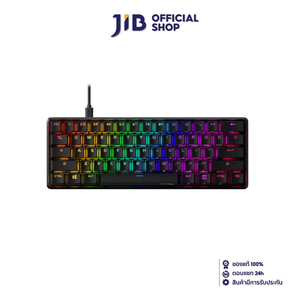 KEYBOARD (คีย์บอร์ด) HYPERX ALLOY ORIGINS 60 (BLACK) (HYPERX RED SWITCH - RGB - EN)