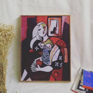 กรอบรูป woman with book