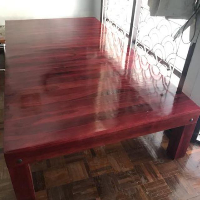 เตียงหัวเรียบ3.5ฟุต สีไม้ประดู่ ไม้สักแท้100%  ((ส่ฟรียกเว้นภาคใต้มีค่าจัดส่ง))