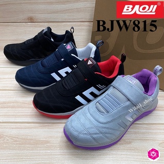 Baoji  BJW 815 รองเท้าผ้าใบติดเทป (37-41) สีดำ/ดำแดง/กรม ซซ