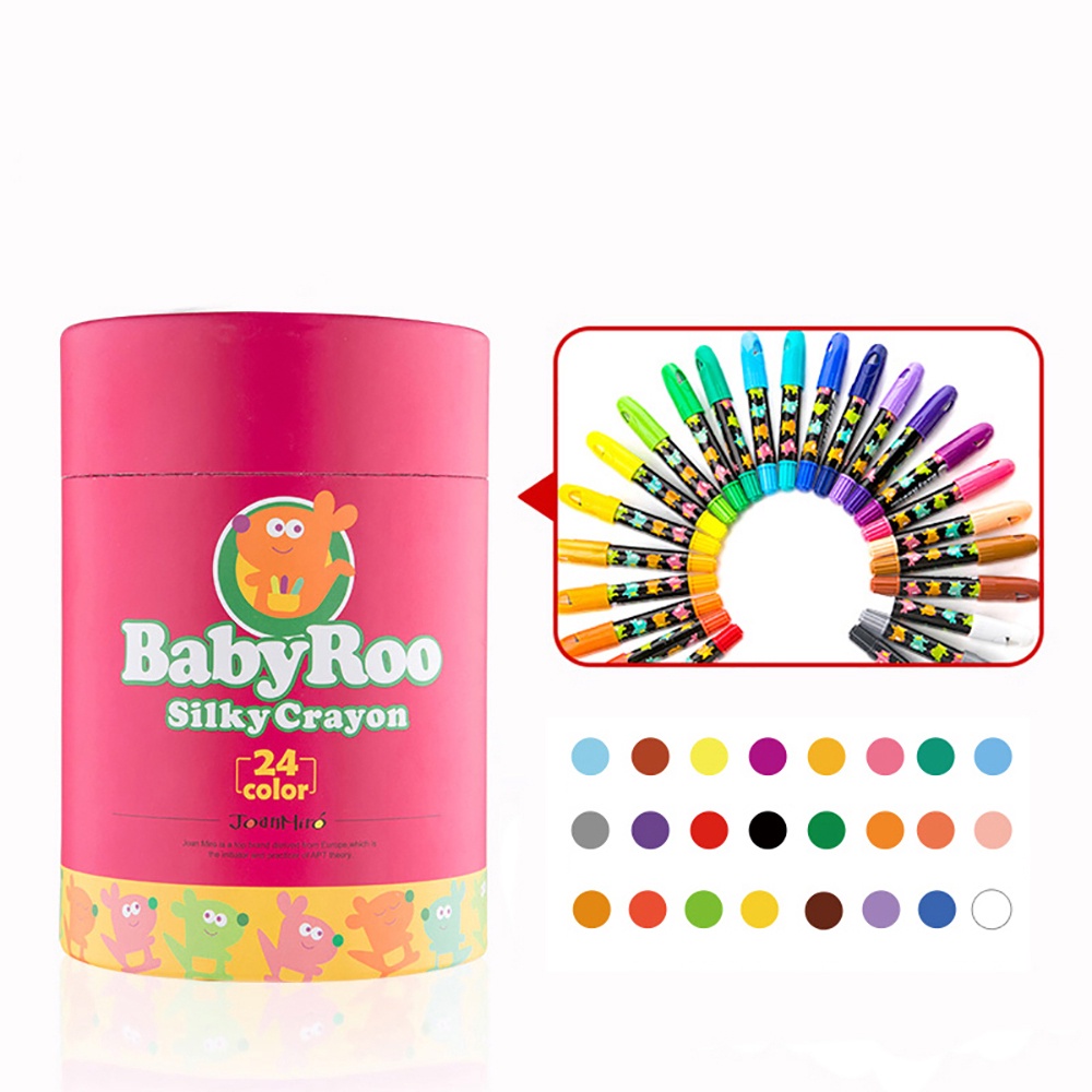 Joan Miro Baby Roo Silky Crayon 24 Colors Little Monster ชุดสีเทียนเด็ก ...