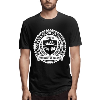 พร้อมส่ง เสื้อยืดผ้าฝ้าย ลาย Usa Shop Macgyver School Of Engineering Improvise Or Die Gildan ของขวัญวันเกิด BDdenk90IDnd