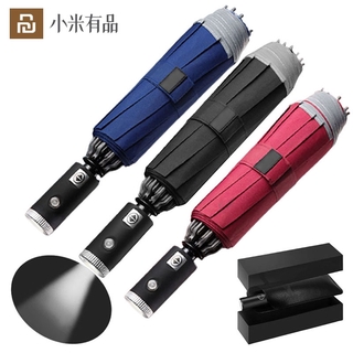 Youpin Zuodu Automatic Folding Open Reverse Umbrella With Flashlight Creative Sunny Rain Strong Reflective Anti-wind Umbrella