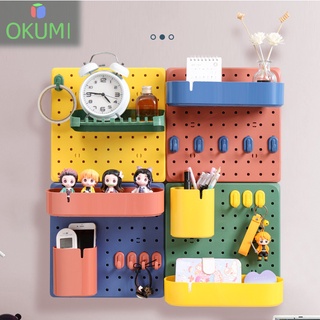 OKUMI_SHOP ชั้นวางของ Pegboard แผ่นวางของติดผนัง ชั้นติดผนังในห้องน้ำ ไม่เจาะผนัง