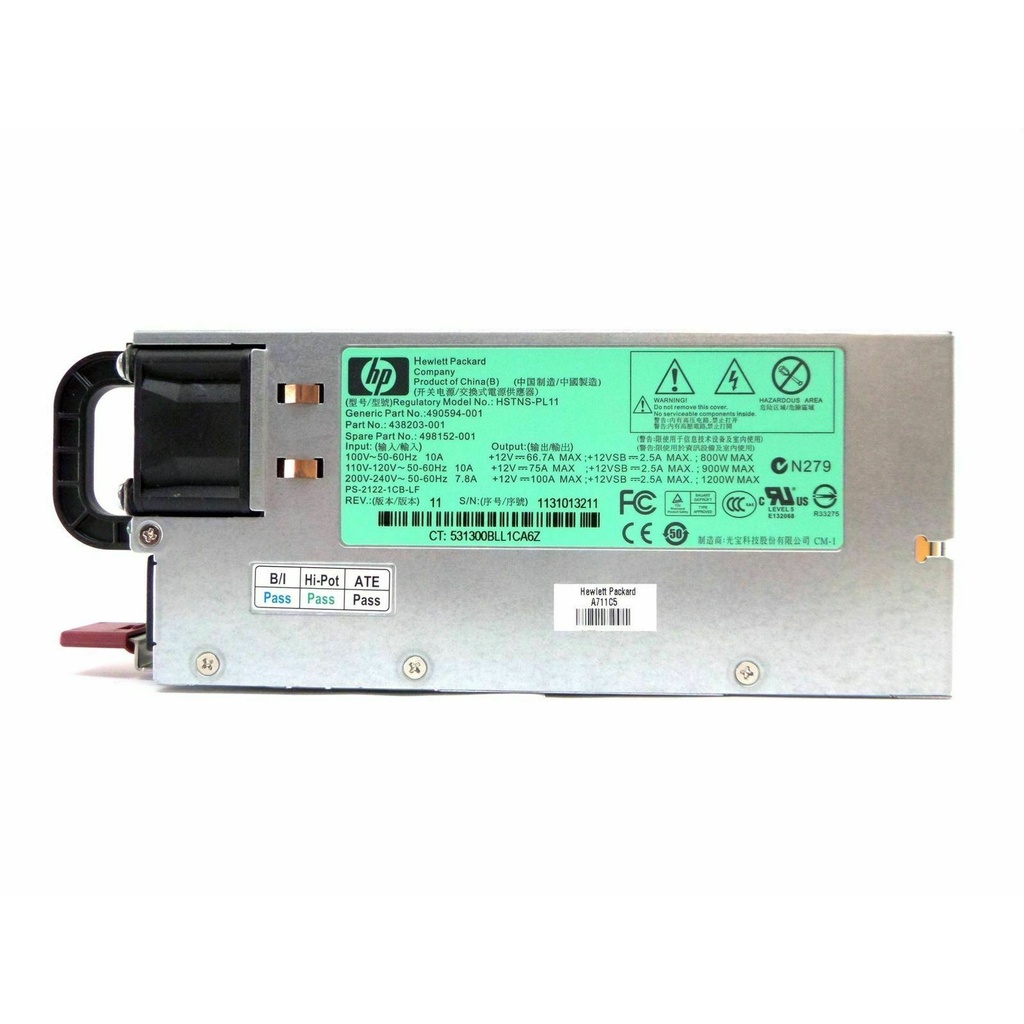 HP DL580G6 G7 1200W Server 498152-001 490594-001 438203-001 Power Supply