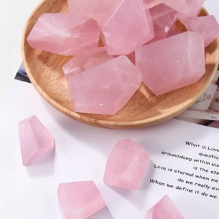 อัญมณีธรรมชาติ Rose Quartz คริสตัล Reiki แร่ Home Office Decor Collection