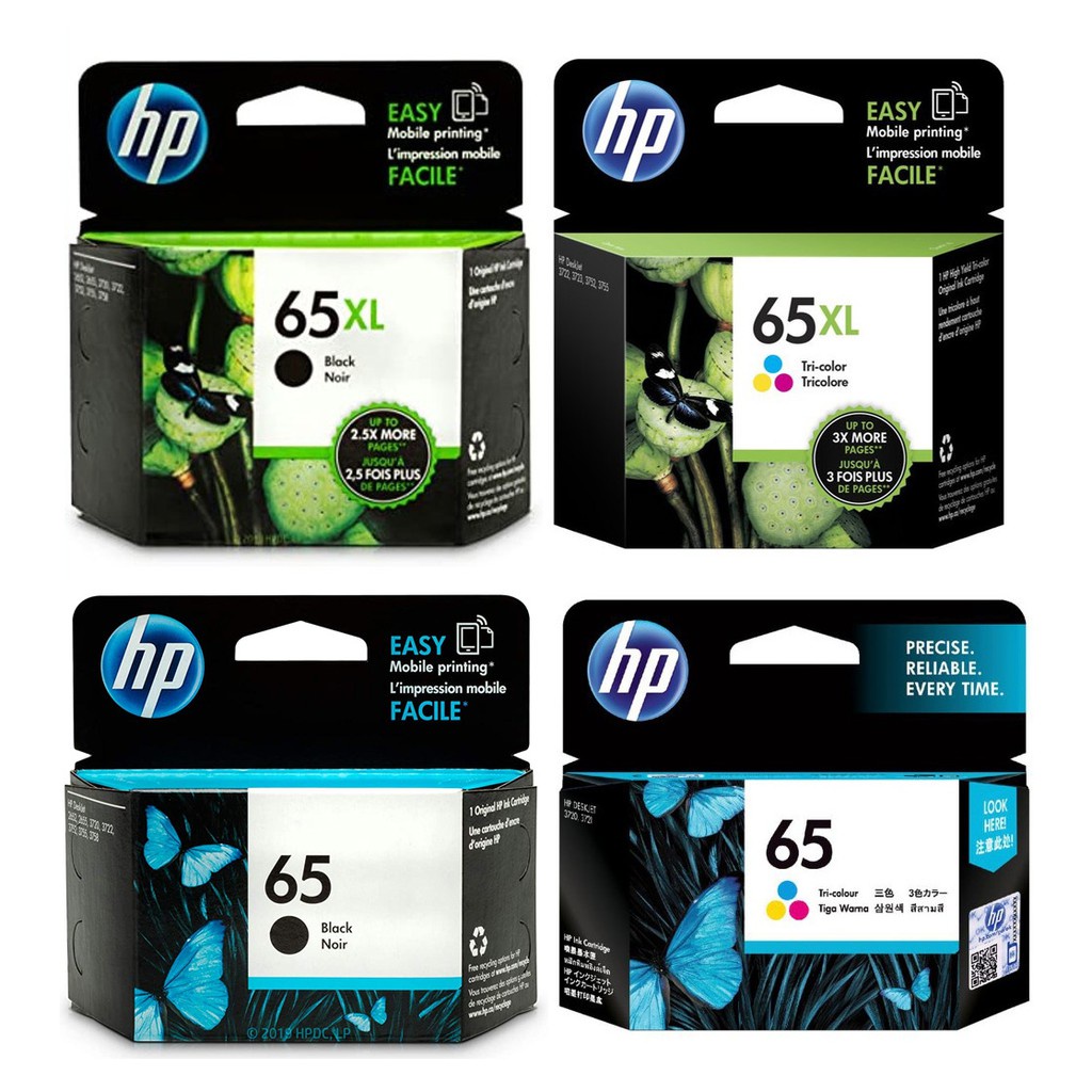 ☄✴HP 65 & HP 65XL | BLACK / COLOR ORIGINAL INK CARTRIDGE | DESKJET 2620 / 2621 / 2622 / 2623 / 3720 