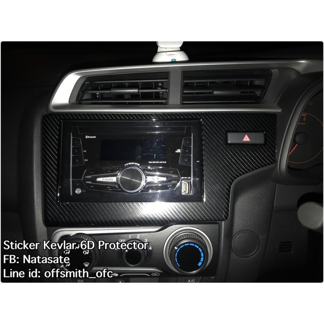 Honda Jazz (GK) 14-24 สติ๊กเกอร์ Cabon สติ๊กเกอร์ เคฟล่า กันรอยและตกแต่งกรอบจอ