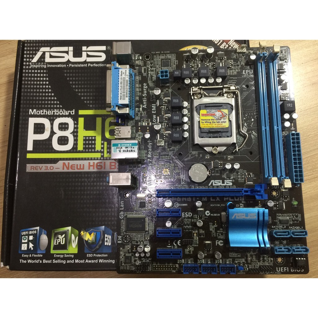 เมนบอร์ด ASUS P8H61-M-LX-PLUS LGA 155  + มีกล่อง ไม่มีฝาหลัง