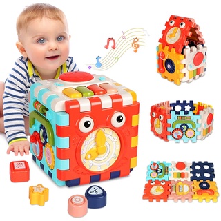 month Baby Activity Cube Toy,6 in 1 Multipurpose Play for ACTRINIC Baby Toys 18 