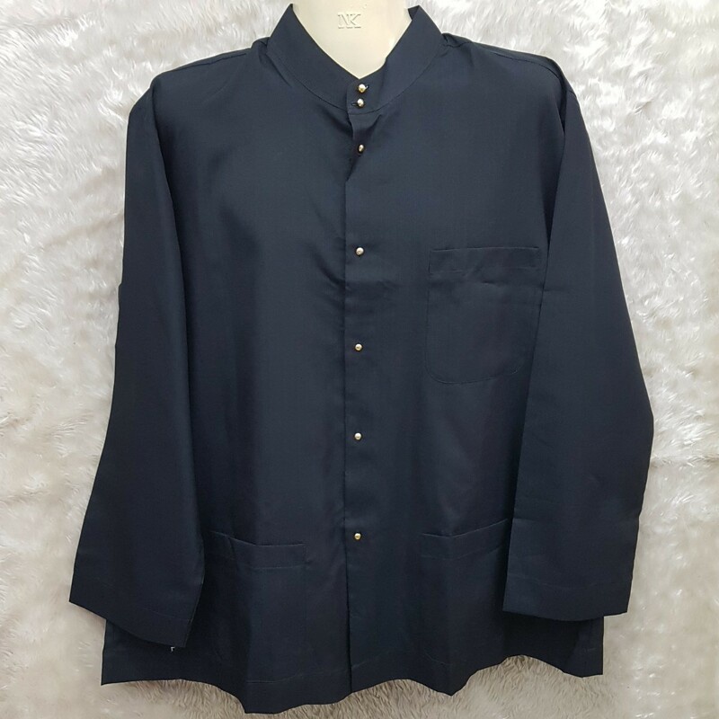 เสื้อกูรงชายแขนยาว คอจีน มีกระเป๋าอเนกประสงค์ 3 ใบ สุภาพเรียบร้อย รุ่น SHC30