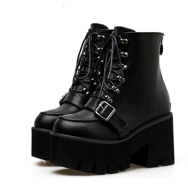buckle up platform boots