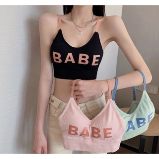 💥SALE💥 CB-9050 เสื้อครอปสายเดี่ยว รุ่น BABE [one online shop]