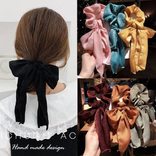 CICI ยางรัดผมโดนัท โบว์ผูกผม Retro Bow Hair Scrunchies Women Hair Accessories Elasitic Hair Rope