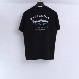 เสื้อยืดแขนสั้น พิมพ์ลาย Patagonia Patagonia สไตล์เรโทร สําหรับเล่นกีฬากลางแจ้ง