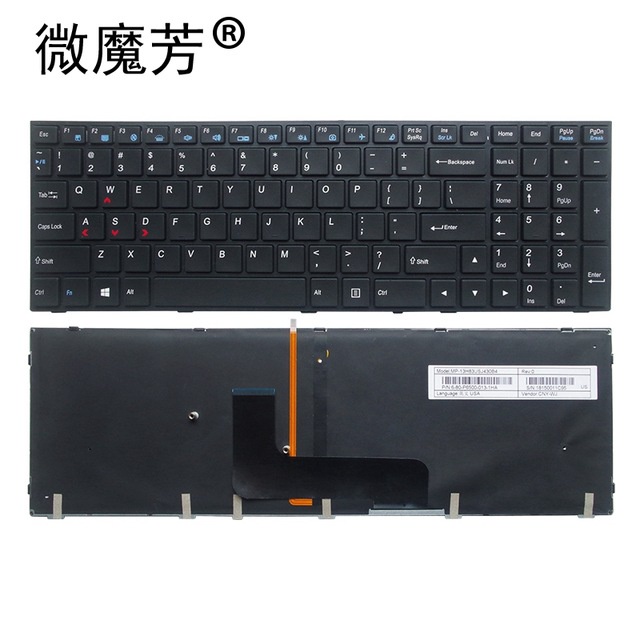 ใหม่ Hasee G7 Z7M Z8 Z6 Z9 G8 G6-SL7S2 แล็ปท็อป US คีย์บอร์ด Backlit สีดํา